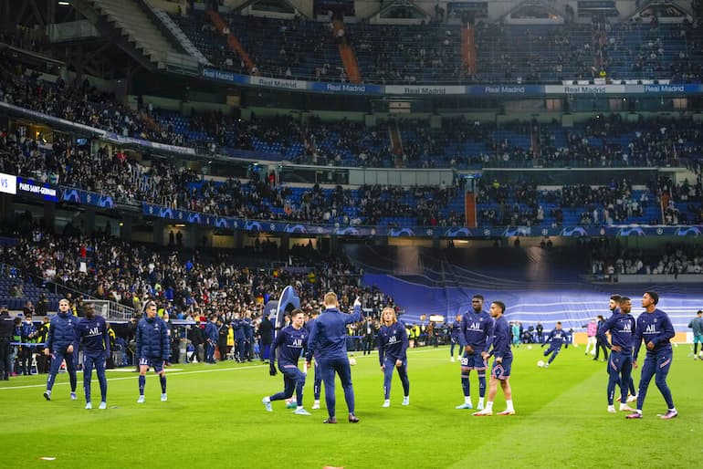 Il riscaldamento del PSG a Madrid!