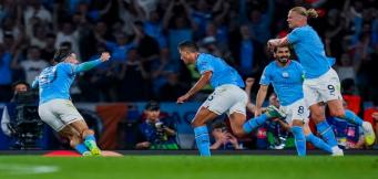 L'esultanza dopo il gol in finale di Champions!