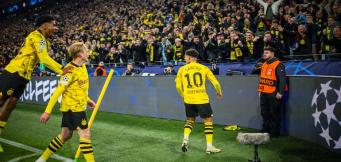 Una spettacolare esultanza dei giocatori del Borussia