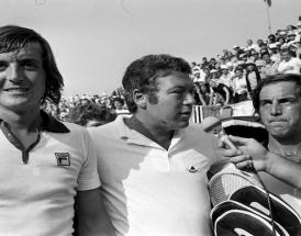 Da sinistra Adriano Panatta, Nicola Pietrangeli e Paolo Bertolucci.