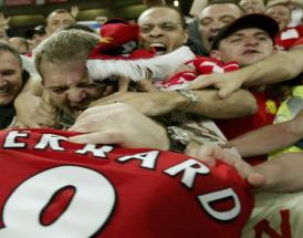 L'esultanza di SG8 con il popolo del Liverpool!