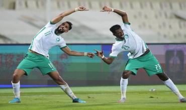 Una simpatica esultanza dei calciatori dell'Arabia Saudita